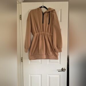 SHEIN Tan Hoodie Dress